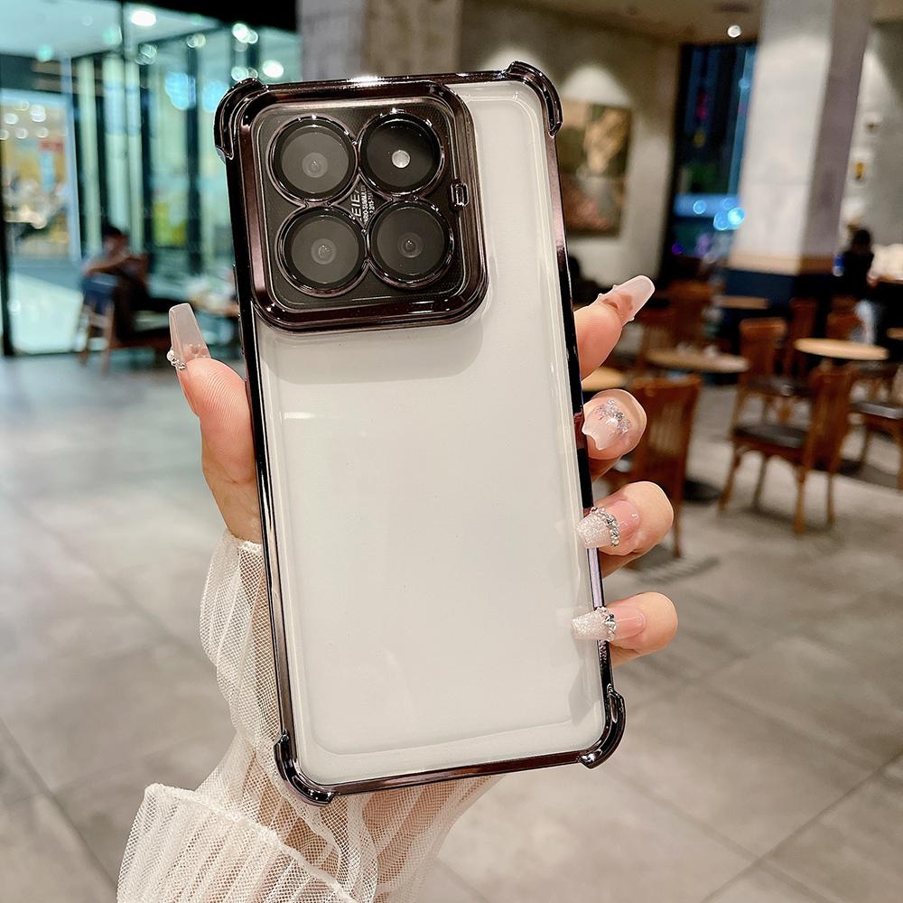 Electroplated Four Corners Anti Drop Transparent Protective Phone Cases for iPhone Samsung Huawei Honor Xiaomi Redmi OPPO Realme Vivo Infinix Tecno