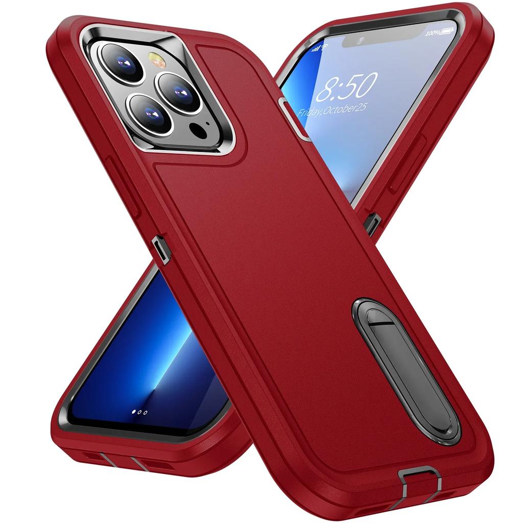 3IN1 Hybrid Military Anti-Shock Strong Phone Case For iPhone 17 Air 16 11 12 13 14 15 Pro Max 15 Plus PC Hard Holder Phone Cover