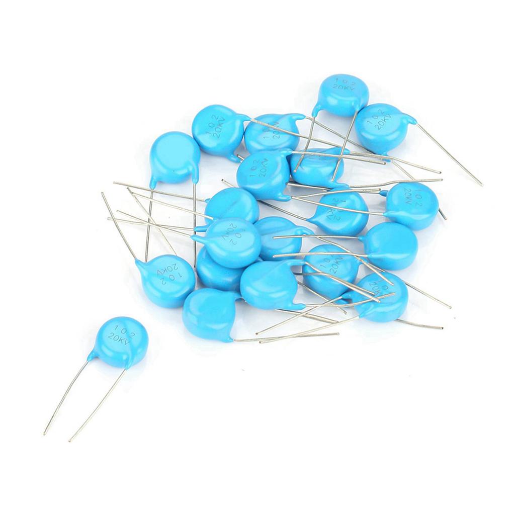 20pcs 20KV 1nF 0.001uF 1000pF 102 High Voltage Ceramic Capacitor Kit