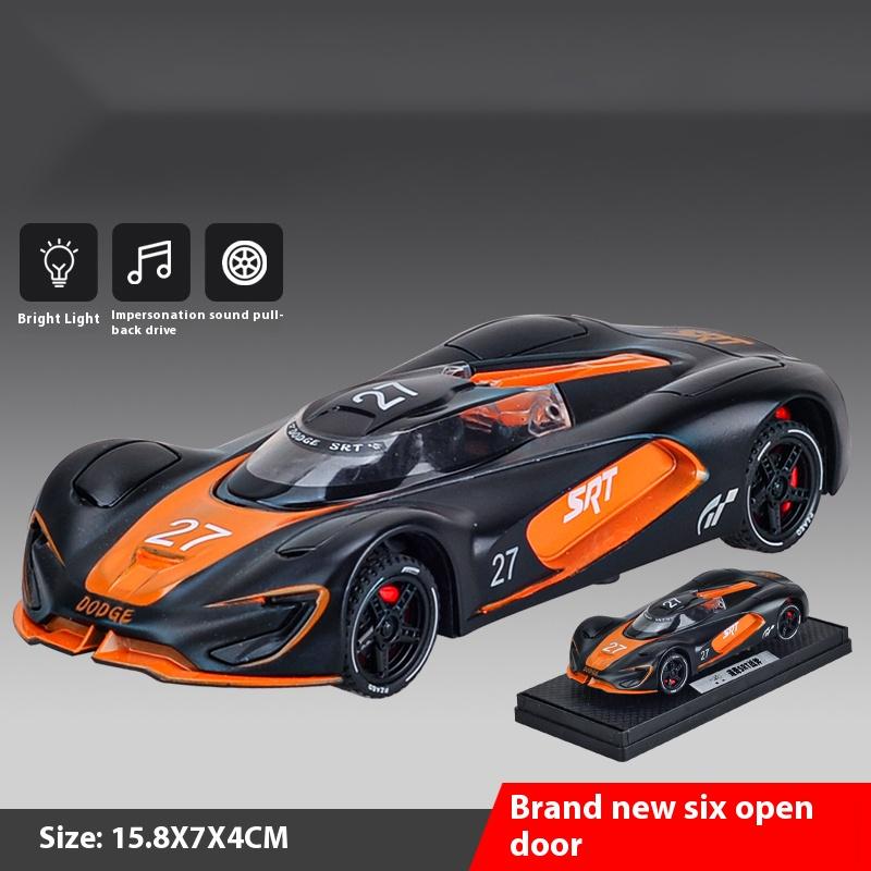 1/32 Metal Die Cast Dodge SRT Tomahawk Track Edition Car Model Simulation Sound Light Children's Toy Ornaments Halloween Gift