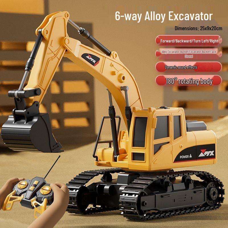 Remote Control Alloy Excavator Toy for Children - Large Electric Digger Vehicle