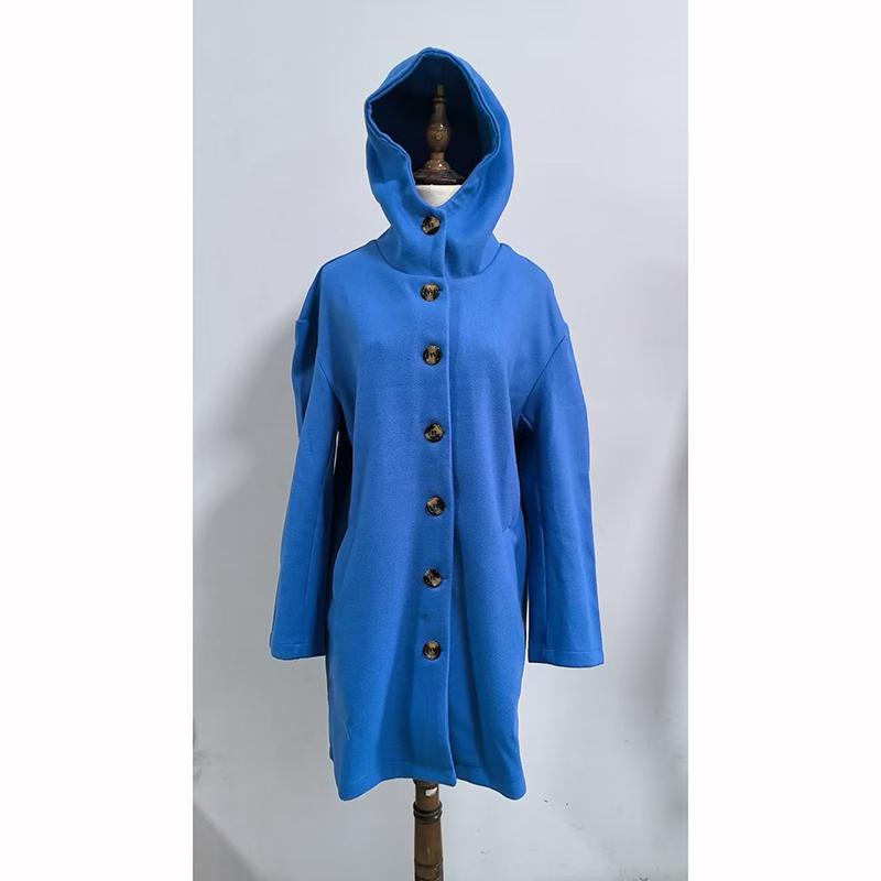 Damen Windjacke mit Kapuze Damenmantel Taschen Lange Ärmel Winddicht Herbst Winter