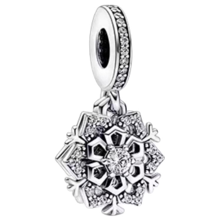 Pandora Shining Snowflake Two-In-One Pendant Design Women Jewelry Accessories Silver 792355 Box