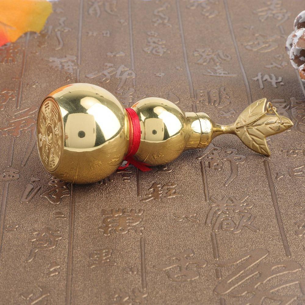 Smooth Surface Feng Shui Gourd Open Cover Hu Lu Statue Statues Brass Gourd Feng Shui Decoration
