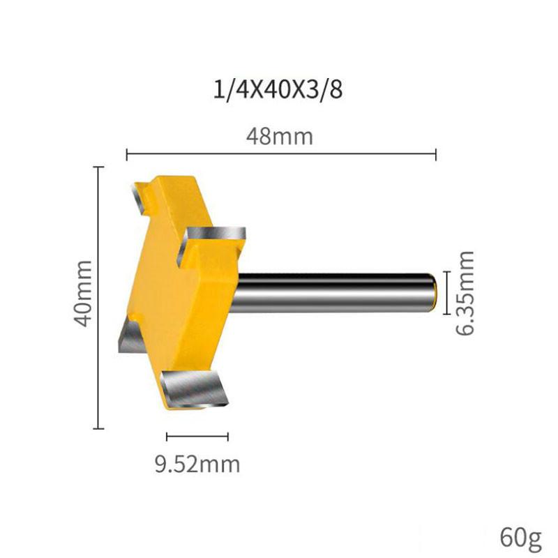 4 Schneiden T-Nutfräser 6,35mm Schaft D 40mm Holzbearbeitungswerkzeug Oberfräser für Trimmmaschine