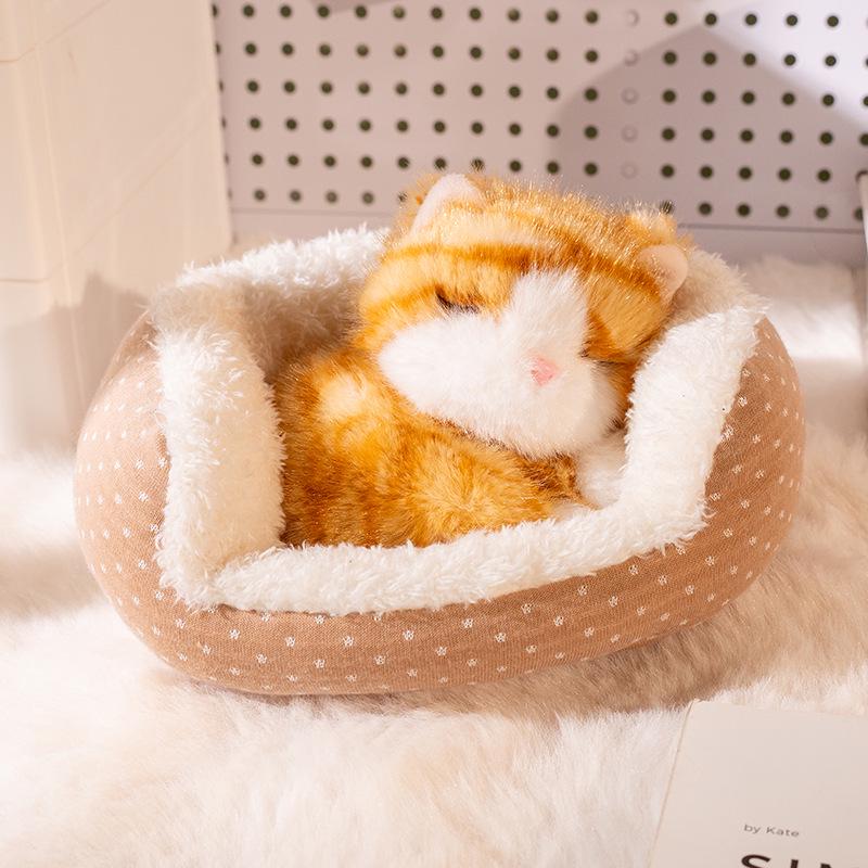 

Calico Cat Lamb Nap Nest Plush Toy - Cute and Healing Desk Companion Doll 13cm Doll, Nest 20x17cm, 0.158kg