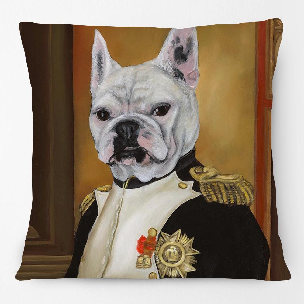 Renaissance Dogs And Cats Cushion Cover King Charles Spaniel Black Pug Dog French Bulldog Labrador Vintage Pillowcase