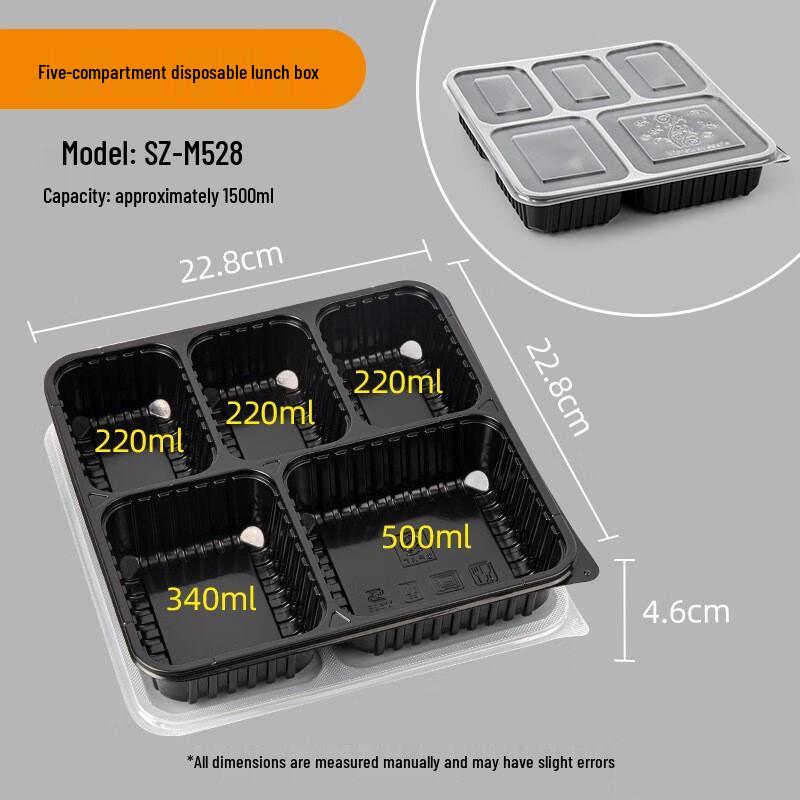 1500ml Disposable Food Containers Random Color