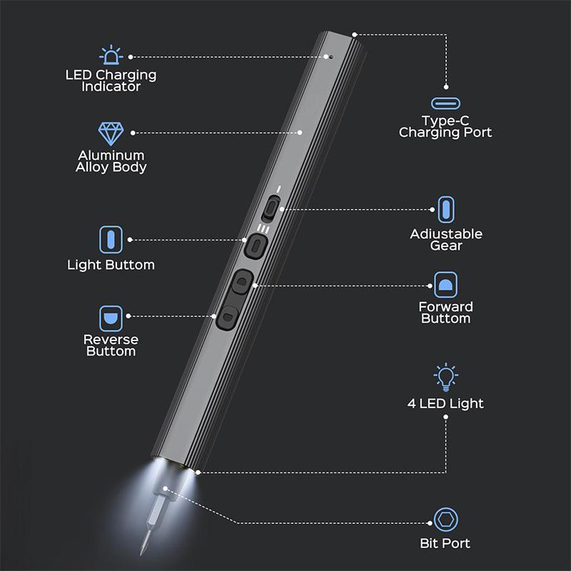 Mini Electric Screwdriver Set 160 In 1 Precision Electric Screwdriver with 3 Gears Magnetic for Glasses, Watch, Phone Repair