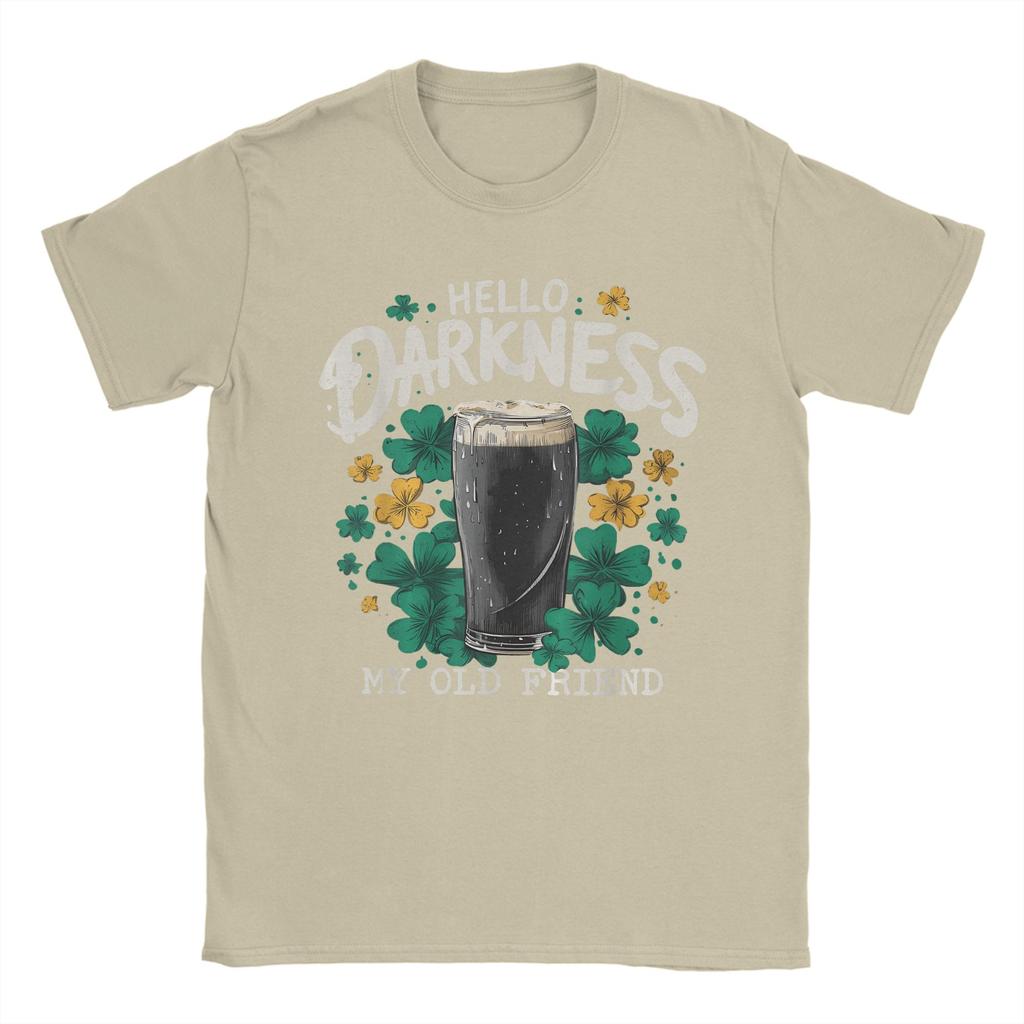 Streetwear TShirt Summer Hello Darkness My Old Friend Irish Beer St Hipster T Shirts Cotton Tshirt Short Sleeve Top Tees