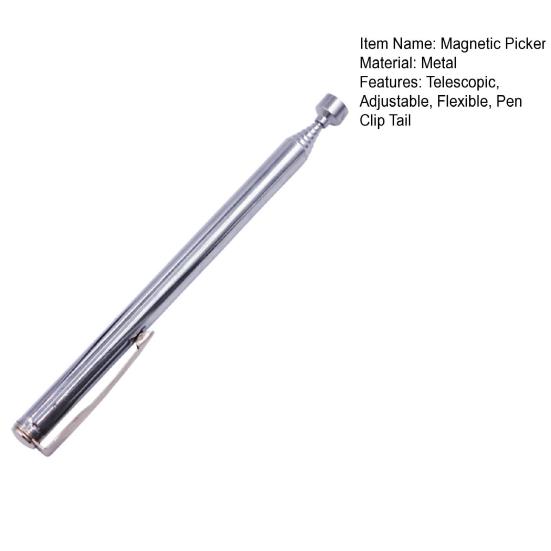 Magnetický sběrač Silný magnetismus Teleskopický Nastavitelný Flexibilní klip na ocas pera Pevná kapsa Magnetická snímací tyč Nástroj pro automatickou opravu