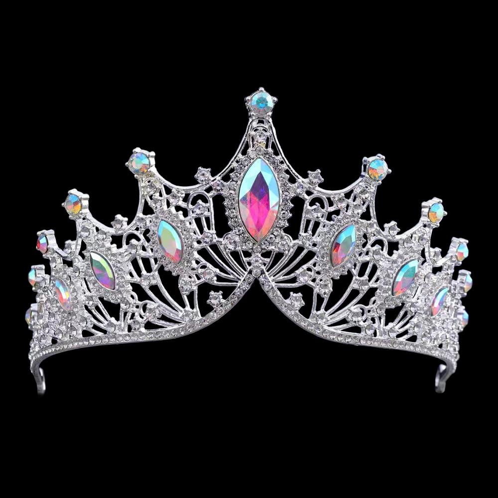 Europäische und Amerikanische Brautkrone Kopfschmuck Augenform Barock Luxus Passend zum Hochzeitskleid Krone Brautkrone