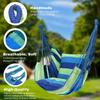 Gestreifte Canvas Hängemattenstuhl Outdoor/Indoor Hängesessel Einzelner Freizeit Schaukel 200KG Breite Tragfähigkeit Garten Strand Camping Hängematte