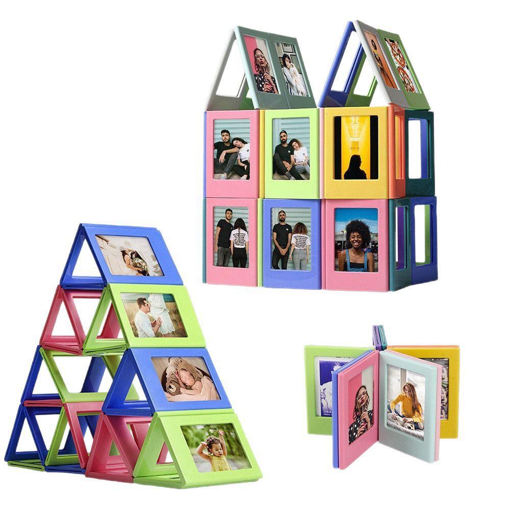 3 Inch Magnetic Photo Frames Colorful Mini Picture Frames Magnet Refrigerator Fridge Sticker for Home Decor DIY Wall Decor