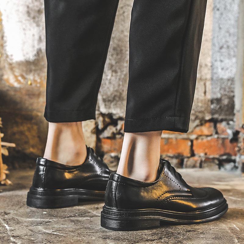 Scarpe da Uomo in Pelle Intagliata Scarpe in Pelle con Plateau Casual Business Abito Scarpe da Uomo in Pelle Piccola Sposo Testimone di Nozze 9628-J