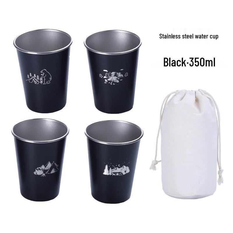 Stainless Steel 350ml Outdoor Mug for Water, Milk, Baijiu, Coffee, Cold Drinks, Camping, or Beer.