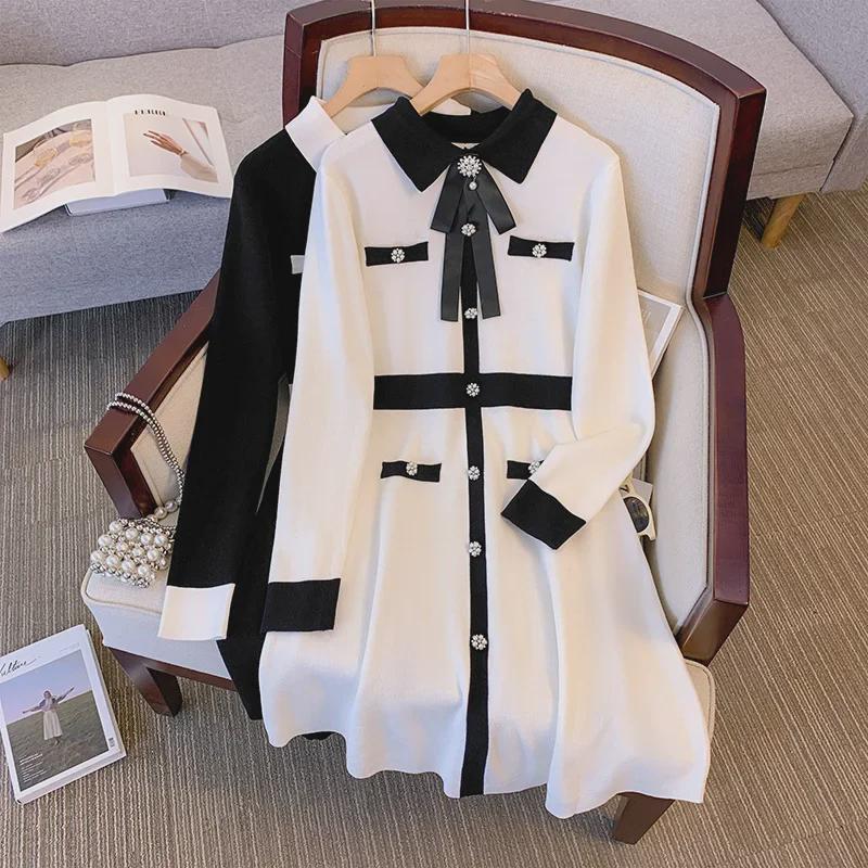 

2024 Color-Block Casual Knit Skirt - Chic & Youthful Autumn Dress One Size In Stock