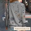 JPNTKY Women's Fashion Casual Long Sleeve O-Neck Blouses & Shirts