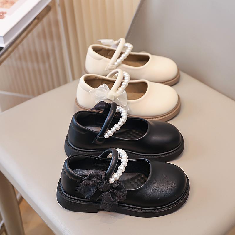 Mädchen Prinzessin Schuhe Kinder Sommer kleine Lederschuhe Perle Mary Jane Frühling und Herbst Schuhe 2025 neue einzelne Schuhe Mode