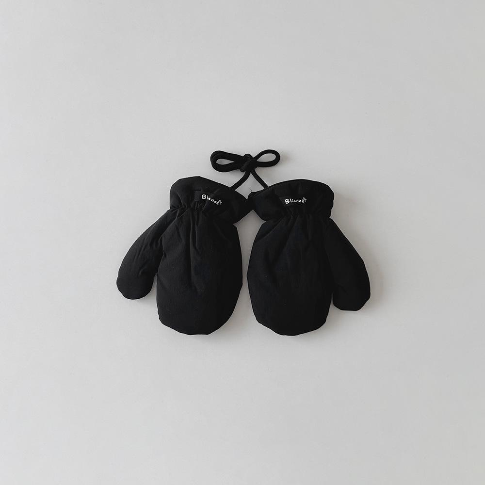 Fashion Baby Mittens Cute Floral Print Lace Winter Mittens for Girl Warm Plush Lined Thermal Toddler Kids Mittens
