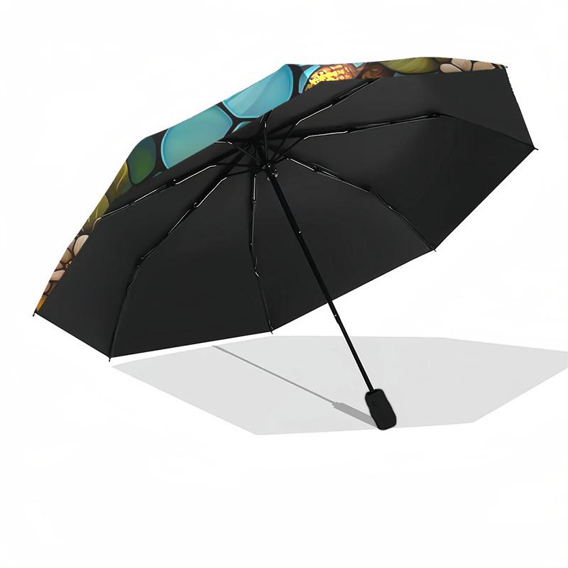 Bee Color RetroThemed Automatic Opening and Closing Umbrella 8 Ribs, Suitable for Leisure and Going Out, Outdoor Accessory, Gothic Style,