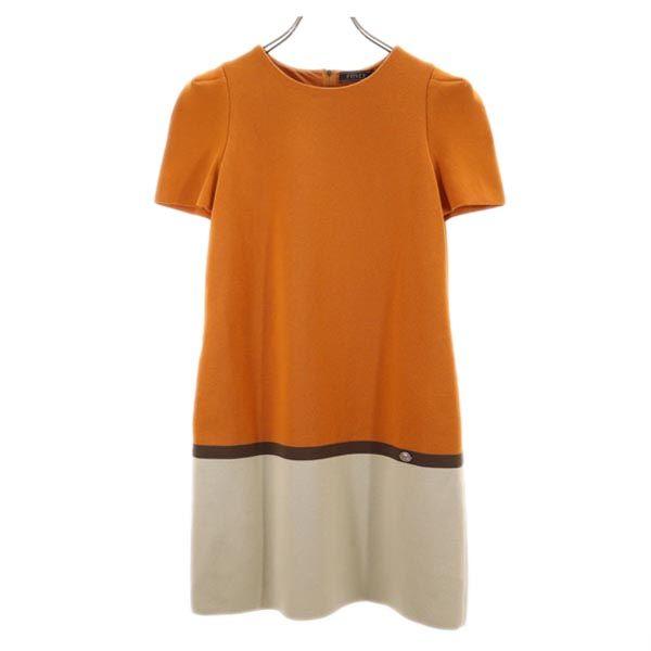 FOXEY Made In Japan By Color Short Sleeve One Piece 38 Orange Series Women Used