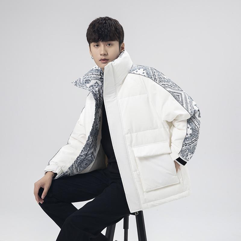 Down jacket men's new winter style versatile trendy brand stand collar thickened warm clothes winter jacket men's trendy boys