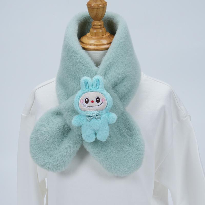 Plüsch-Winter-Schal im koreanischen Stil, Süßer und warmer Nackenschutz für Mädchen und Schülerinnen