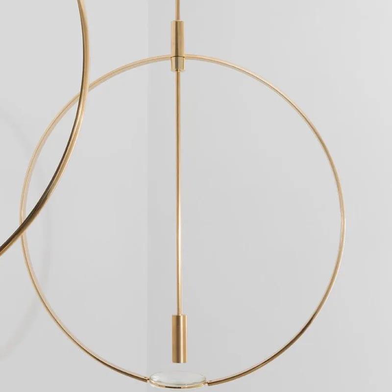 Nordic Ring Pendant 45cm/60cm Golden Pendant Simple Model Room Dining Room Living Room Art Exhibition Decorative Light