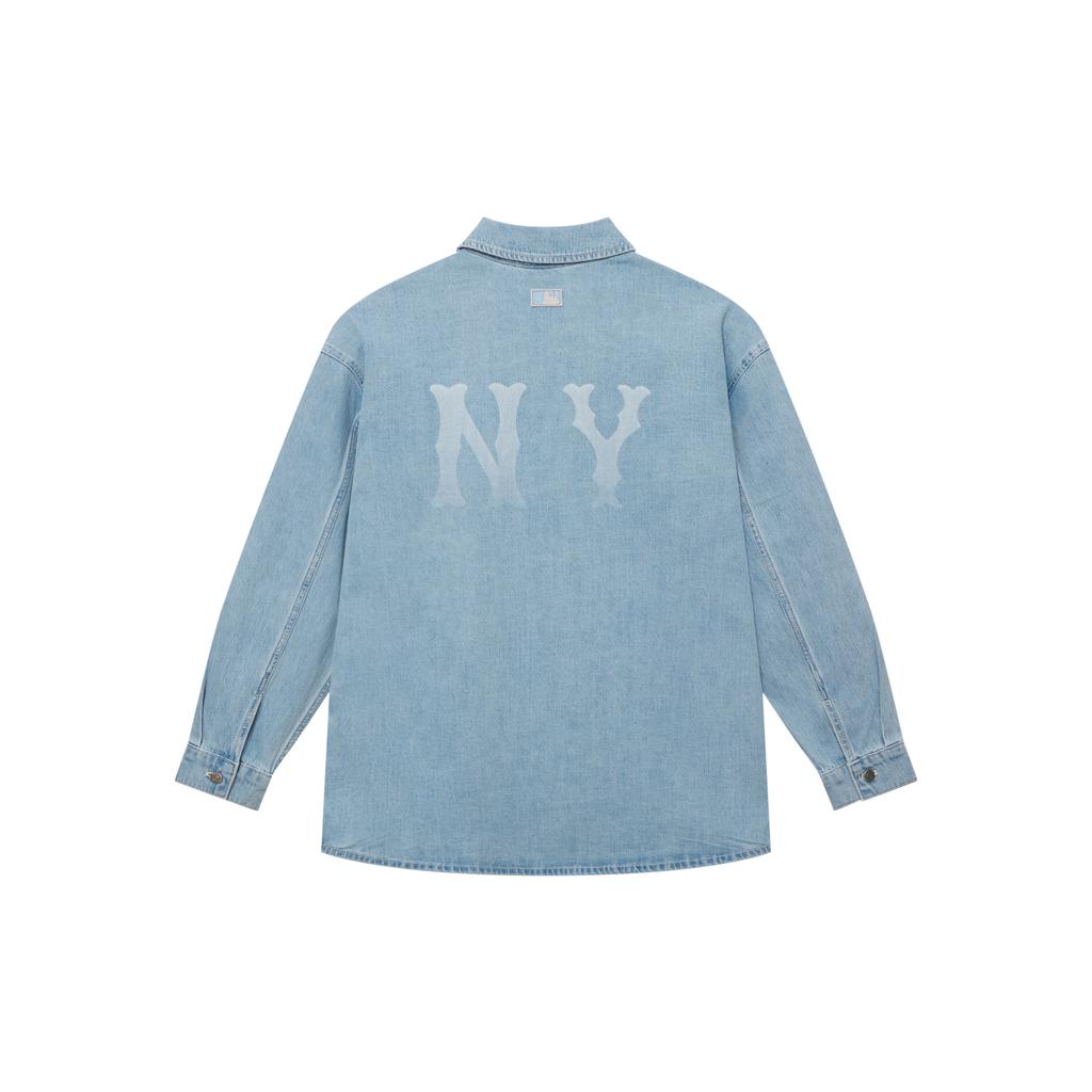 New MLB New York Yankees Basic Collection SS25 Long-Sleeved Shirts Unisex Light Blue 3ADRB0151-50BLL