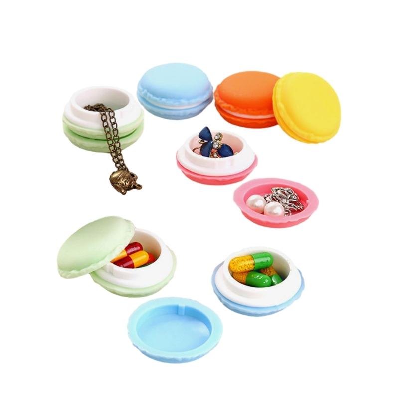 18 Stück Kompakte Macaron Schmuckhalter Aufbewahrungsbox Macaron Schmuckschatulle Kunststoffmaterial Ideal für Reisen und Heimgebrauch