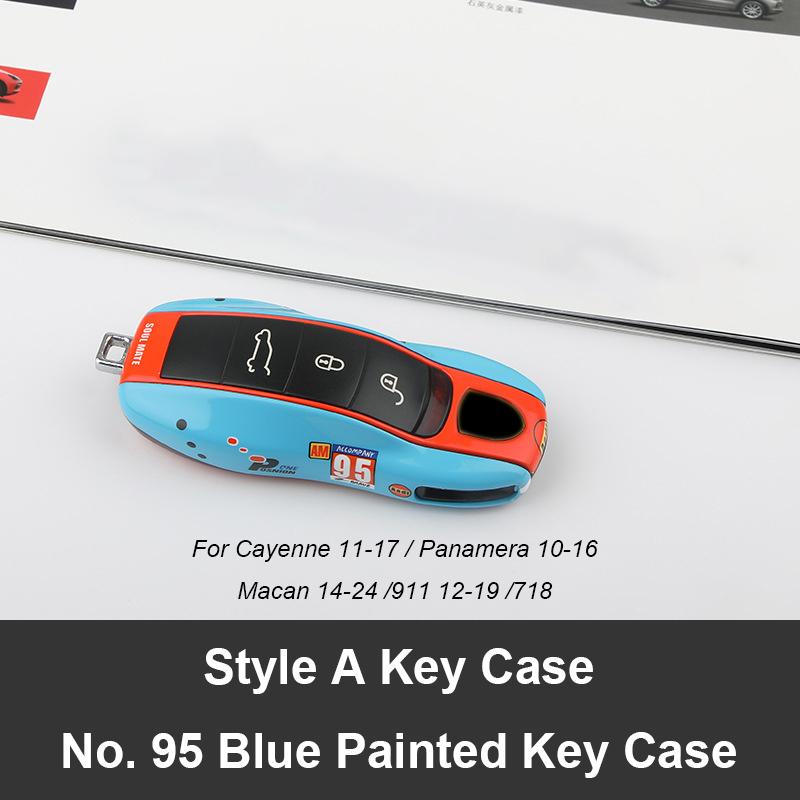 For Porsche Panamera Cayenne Macan 718 Cayman Boxster 911 Taycan Car 92 Track Key Case Protective Shell Remote Control Fob Cover