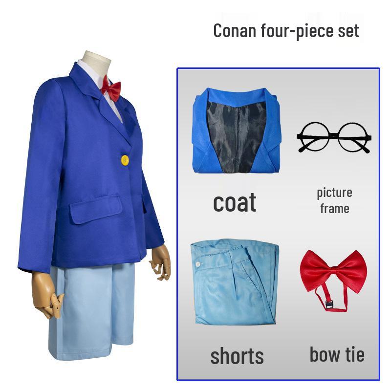 Set Uniforme Blu Edogawa Conan - Cosplay Anime Unisex per Bambini