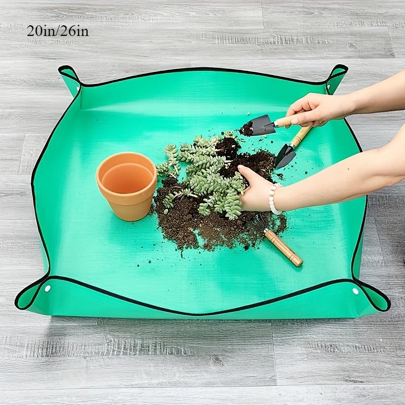

Waterproof Repotting Mat w/ Handles, Indoor/Outdoor Portable Gardening Mat for Plants, Easy Clean. 50.8 x 50.8cm зелёный