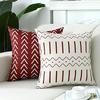 Kissenhülle 45x45 cm quadratisch rot geometrisch modern dekorative Kissenhülle für Kissen Wohnzimmer Sofa Heimdeko