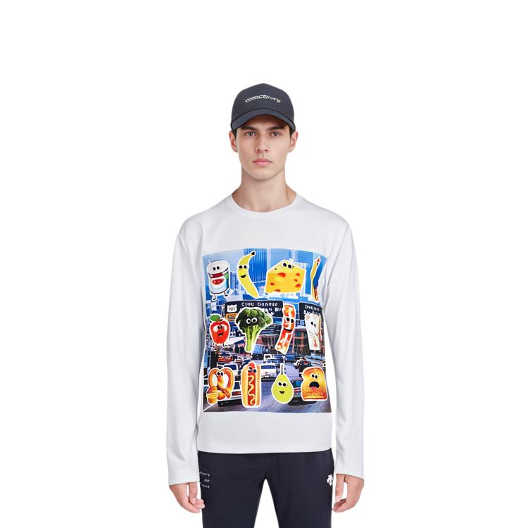 Palace Vegetable Print Long Sleeve T-Shirt Unisex Tops White P12LS001