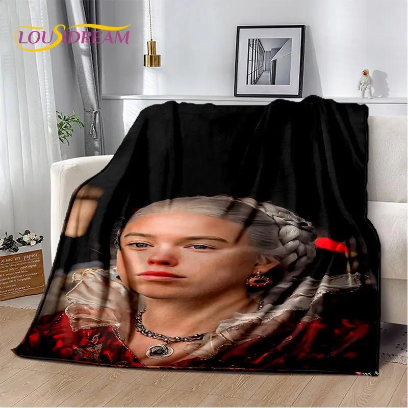 House of The Dragon TV-Film Weiche Plüschdecke, Flanelldecke Überwurfdecke für Wohnzimmer Schlafzimmer Bett Sofa Picknickdecke Kinder