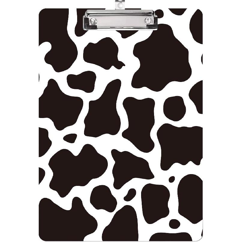Cute Cow Print Clipboard A4 Letter Size Plastic Decorative Clipboards for Teacher,Nurse Doctor Student and Kid Cute Design for Standard Size 12.5 x