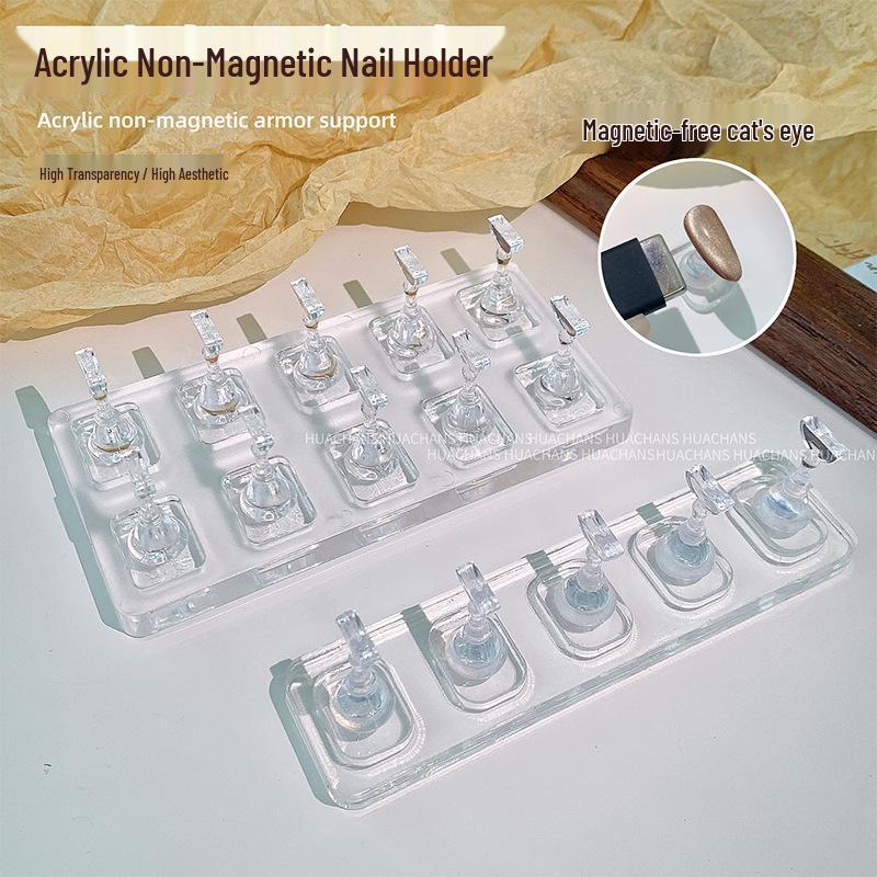 Transparent Chess Piece Acrylic Nail Art Practice Stand (Magnetic-Free)