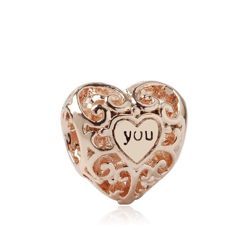 Koraliki ze stopu w kształcie serca DIY, zawieszki, akcesoria