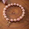 Metal Beaded Elastic Beads Bracelets Bow Ceramics Bracelet Trendy Women Bangle  Girls