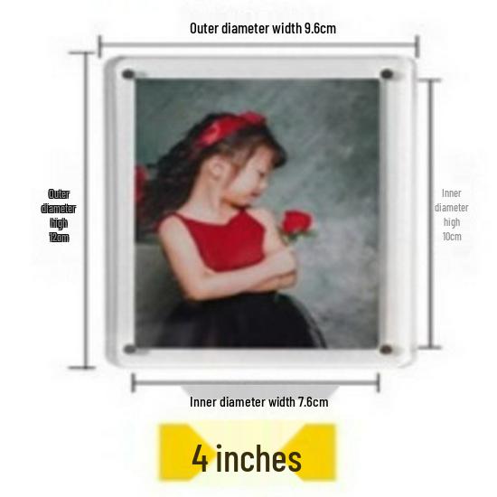 Oboustranný akrylový magnetický fotorámeček na 3palcové polaroidy - DIY průhledný stojánek a ozdobný výstavní stojan