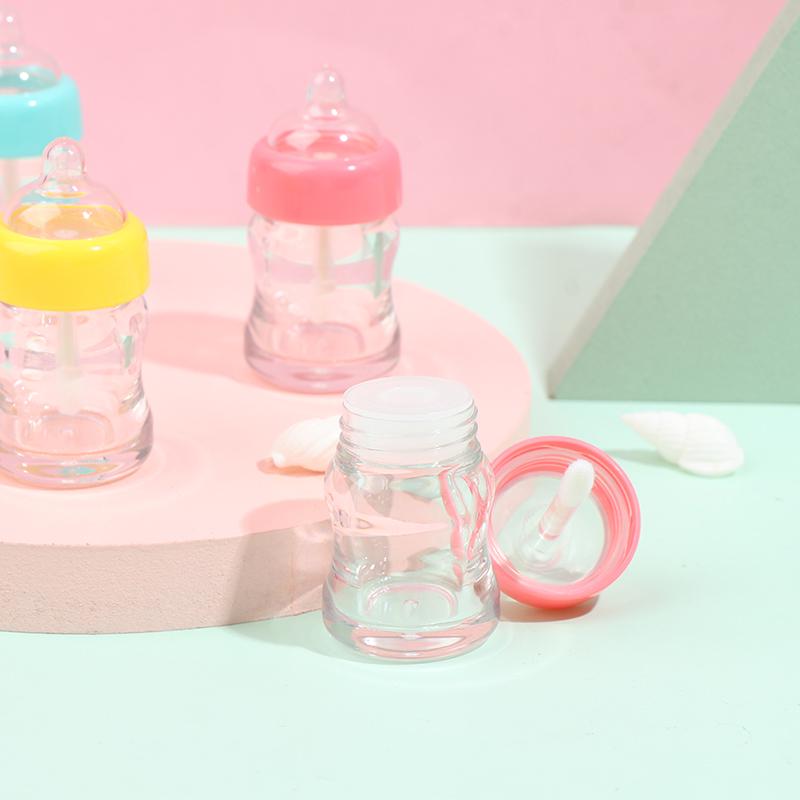 5Pcs Empty Lip Gloss Tube Containers Clear Refillable Lip Balm Pacifier Bottles