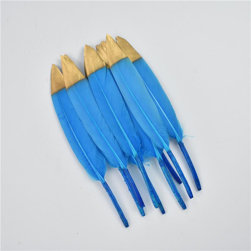 10-15cm/4-6inch Golden Powder Dipped Duck Feathers for Crafts Natural Feather Handicraft Accessories Diy Decoration