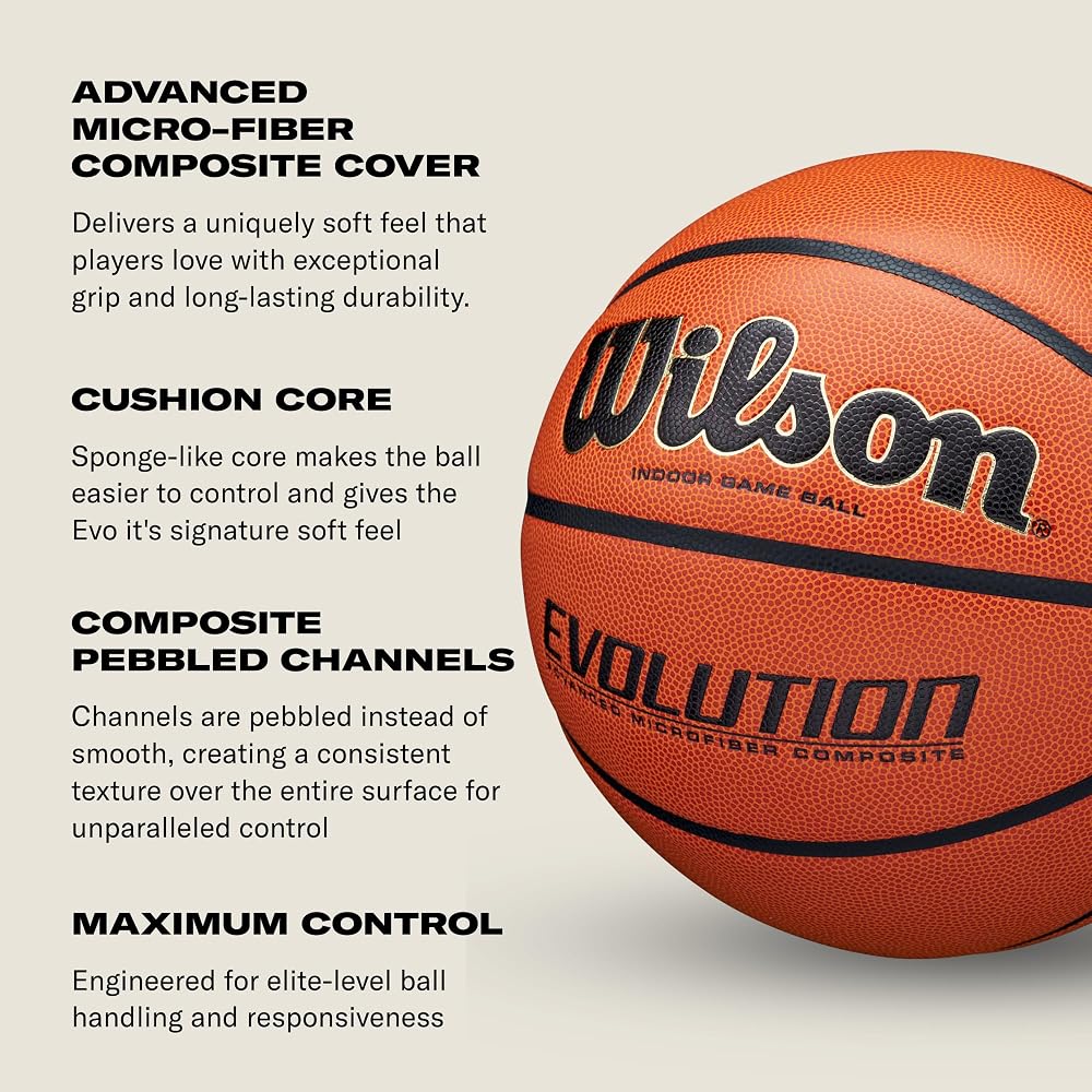 Wilson Evolution Basketball Indoor/Outdoor Size 7 Diameter 24.5cm Navy