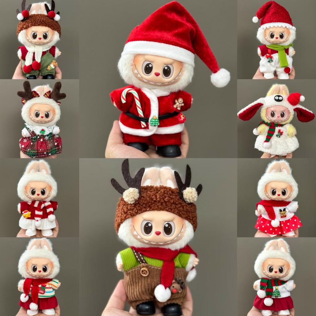 YWHOLA Doll Clothes Christmas Suits 1-3 Generations Cartoon Toy Dolls-Excluding Shoes Plastic Polyester Material 17cm Size 1:3