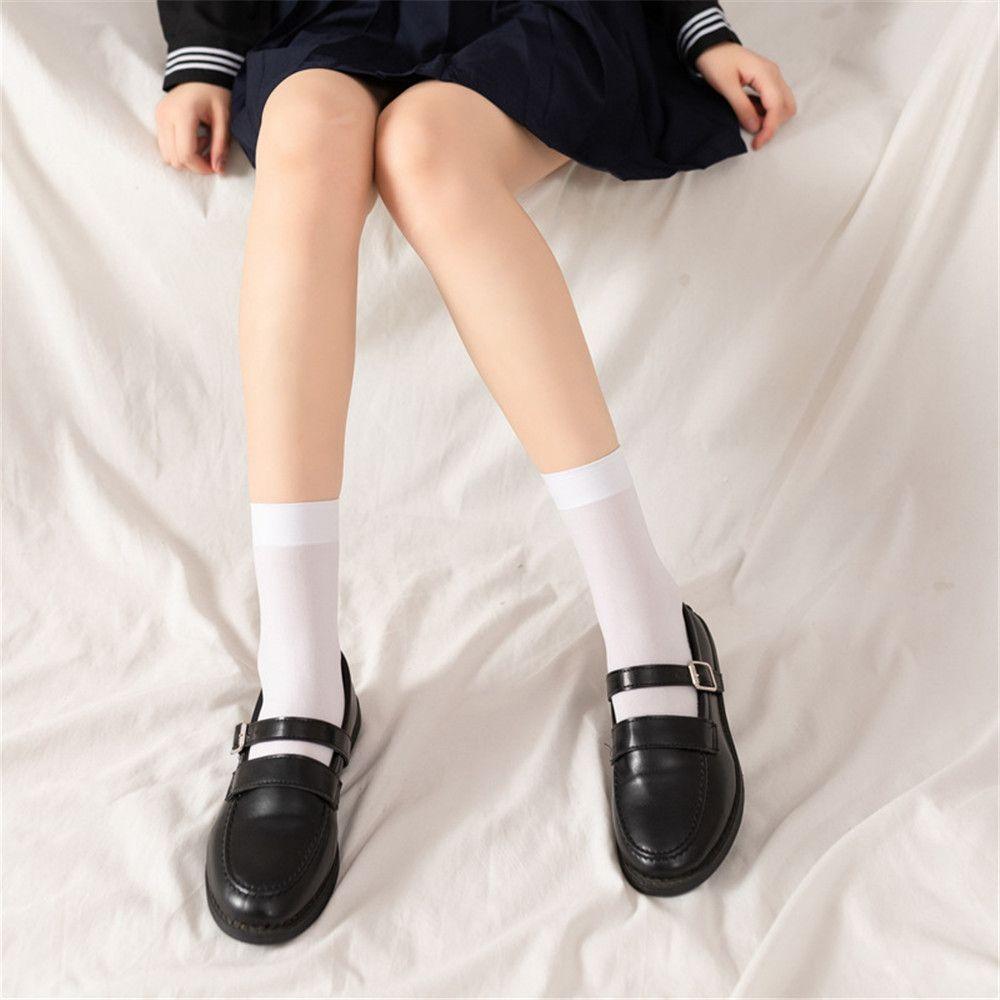 Bas cuissardes opaques sexy élastiques JK pour filles, chaussettes montantes au-dessus du genou pour femmes, chaussettes longues