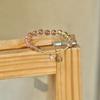 Natural Blond Crystal Bracelet, Strawberry Crystal Bracelet, Peach Blossom Design Fashion Jewelry.