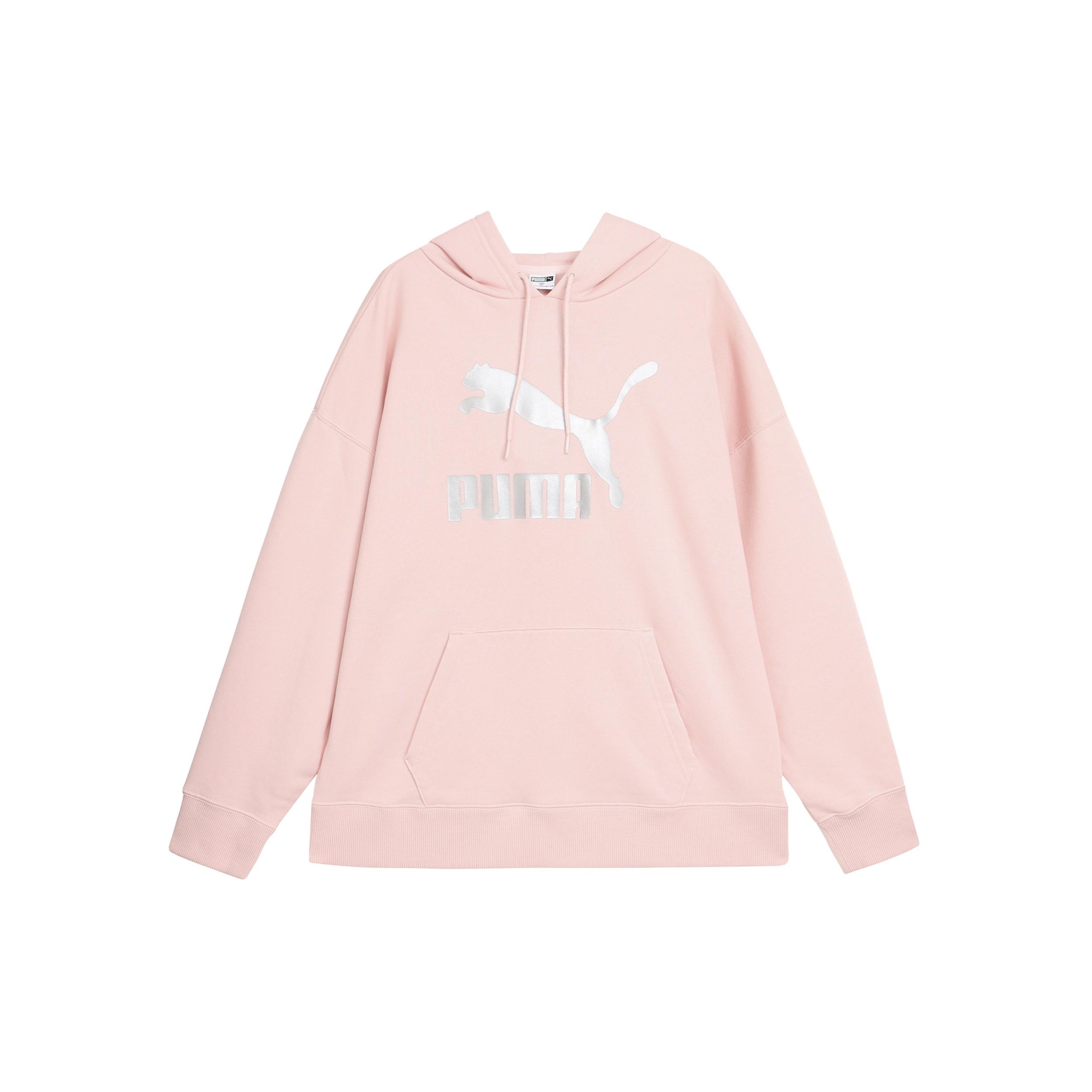 (WMNS) PUMA Large Logo Athleisure Casual Sports Hoodie Pink Women s 535337-16 M