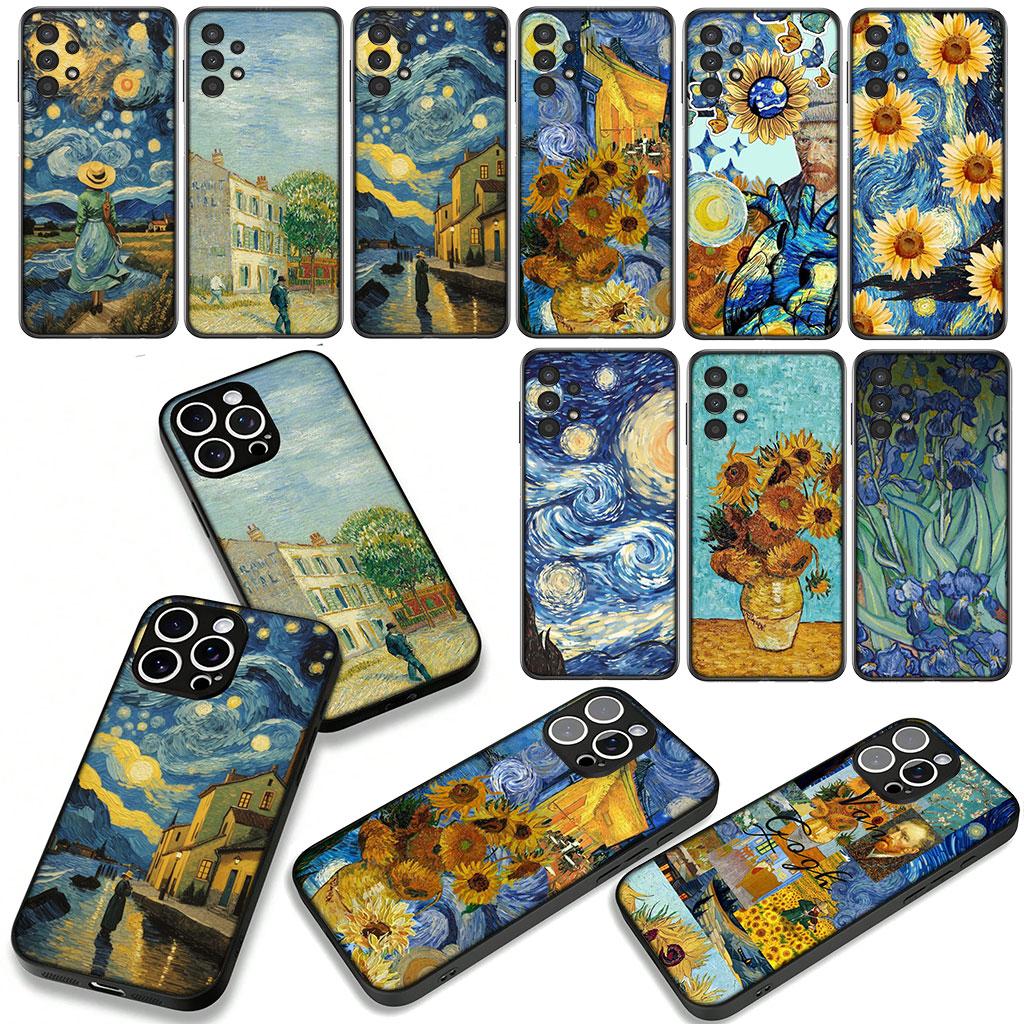 Starry Night Van Gogh Sky Art Phone Cover for Samsung Galaxy S25 S24 S22 S23 FE Ultra Plus A56 A05 A06 A15 A16 A55 S7 Edge Case